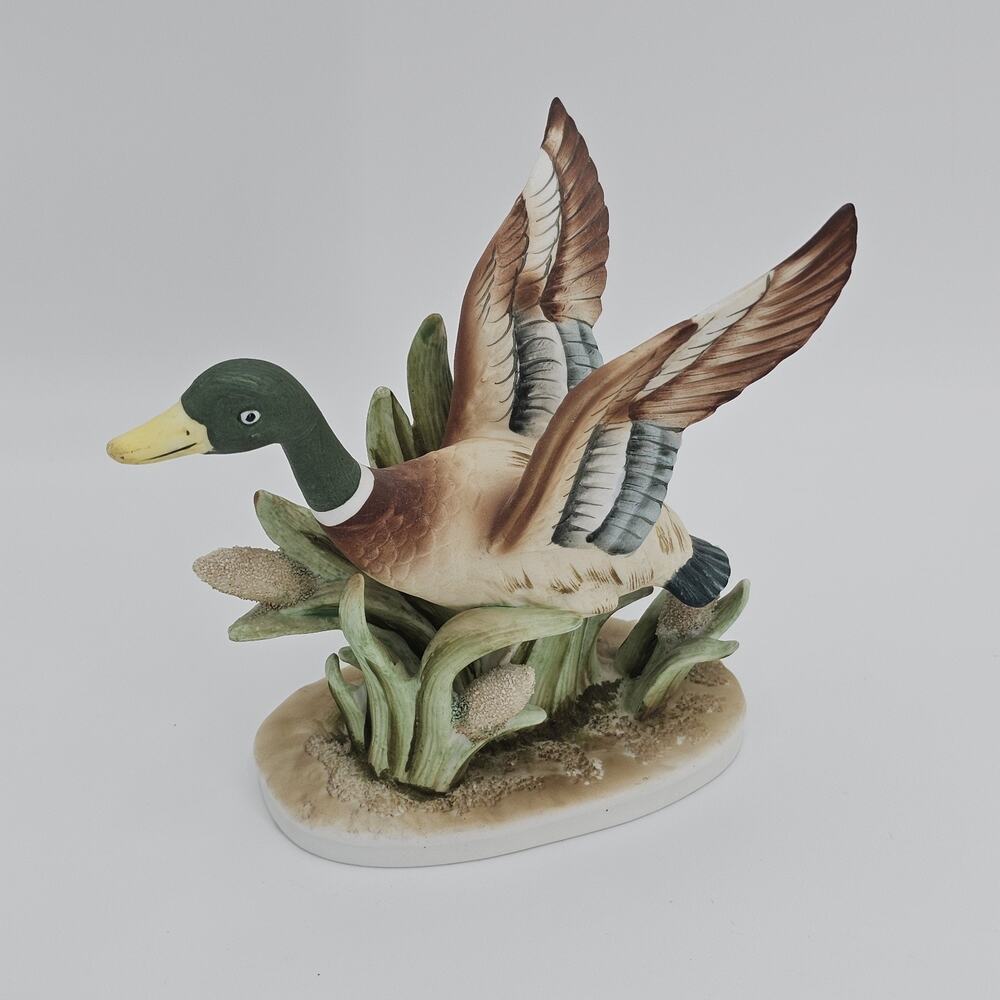 VTG Hand Painted Mallard Duck Lefton Porcelain China Figurine Japan Lodge KW618